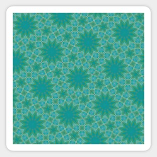 Teal Many Pointed Stars on Diamond Shaped Background - WelshDesignsTP003 Sticker